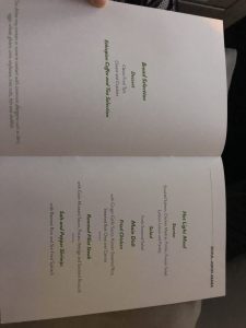 エチオピア航空ビジネスクラスの機内食